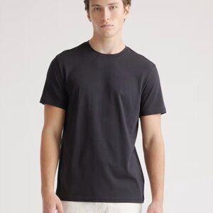 Men's Merino Wool Modal Crew Neck Tee Black Size L